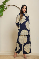 Moonlit Bloom High Neck Co-ord Set