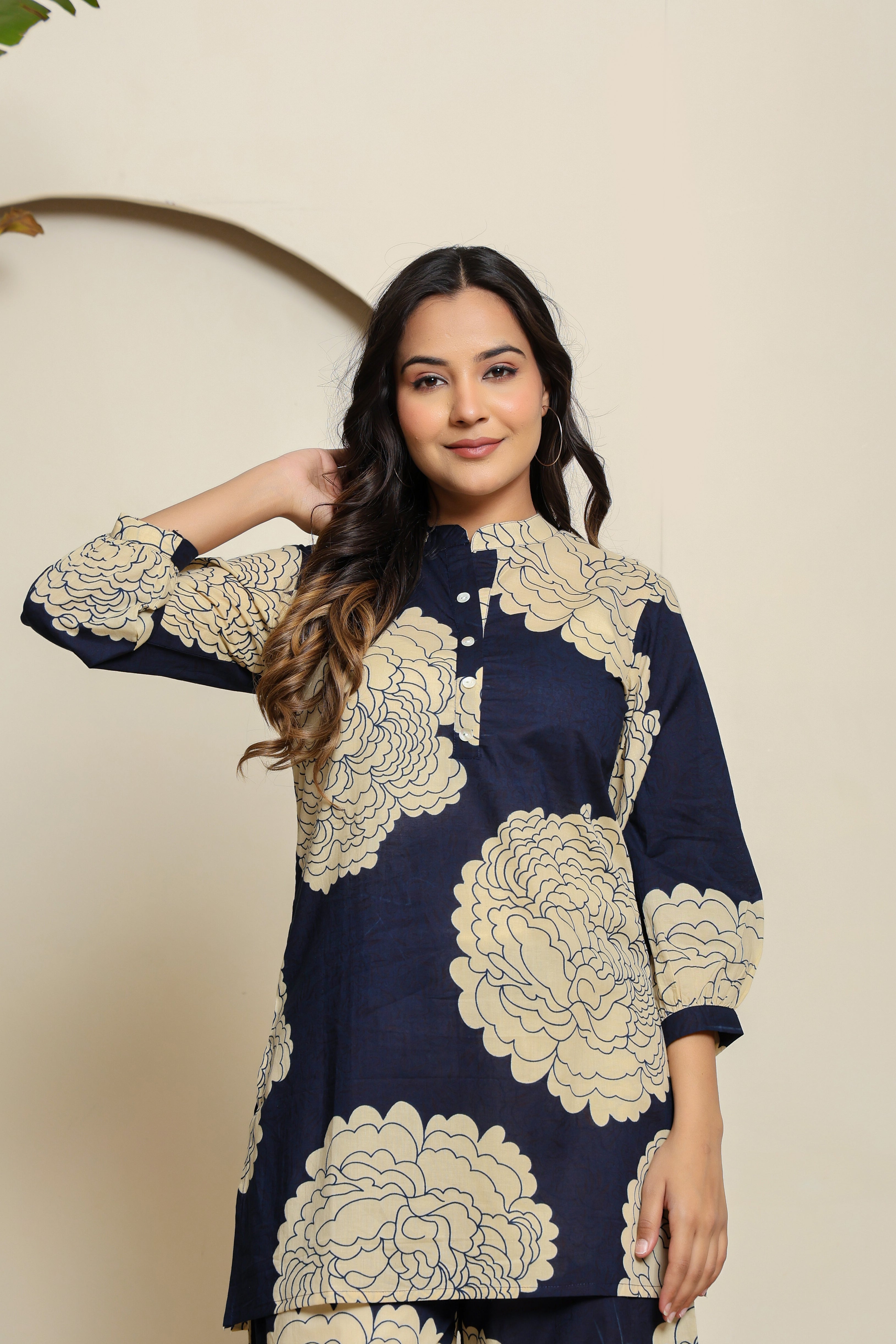 Moonlit Bloom High Neck Co-ord Set
