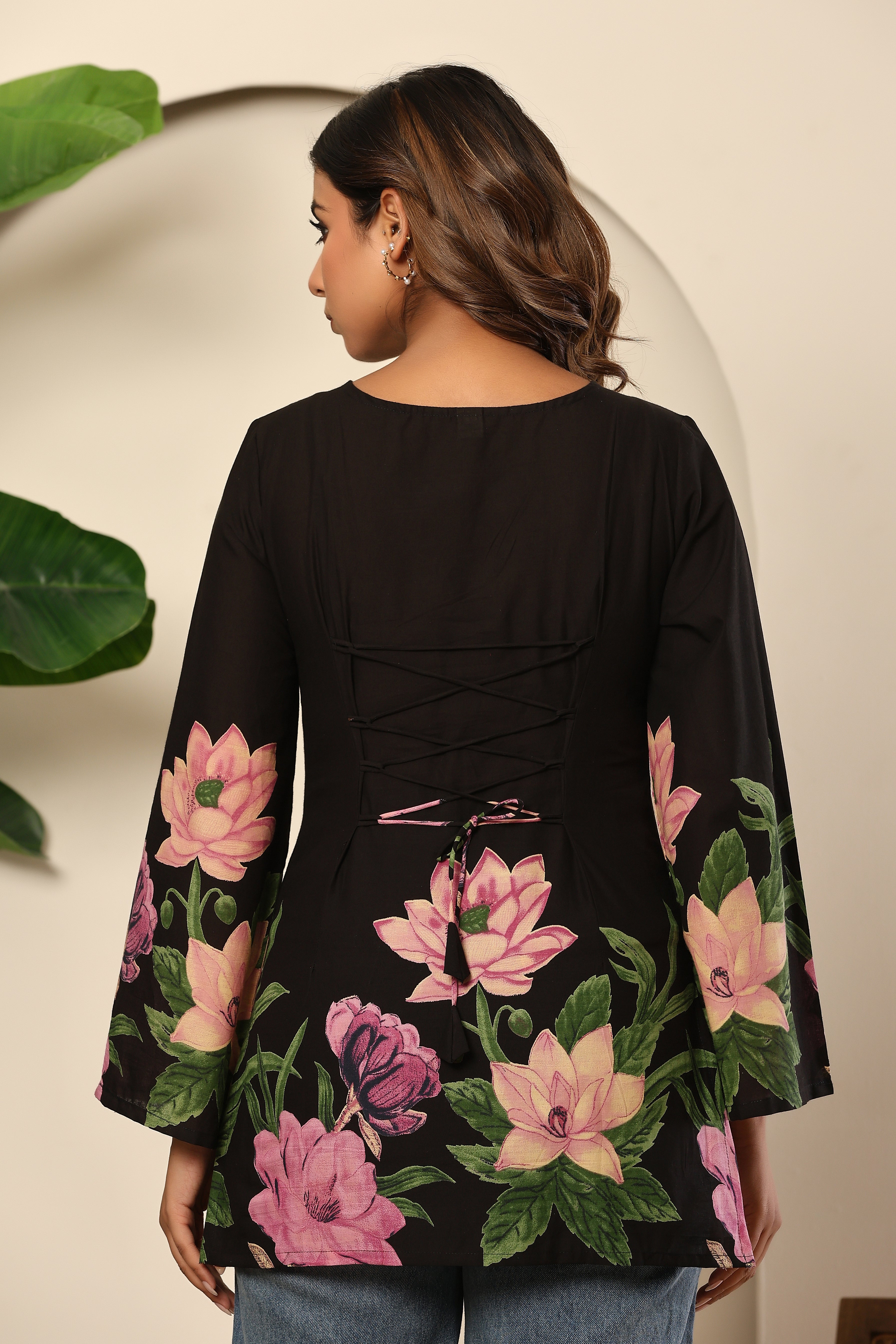 Midnight Bloom Statement Top