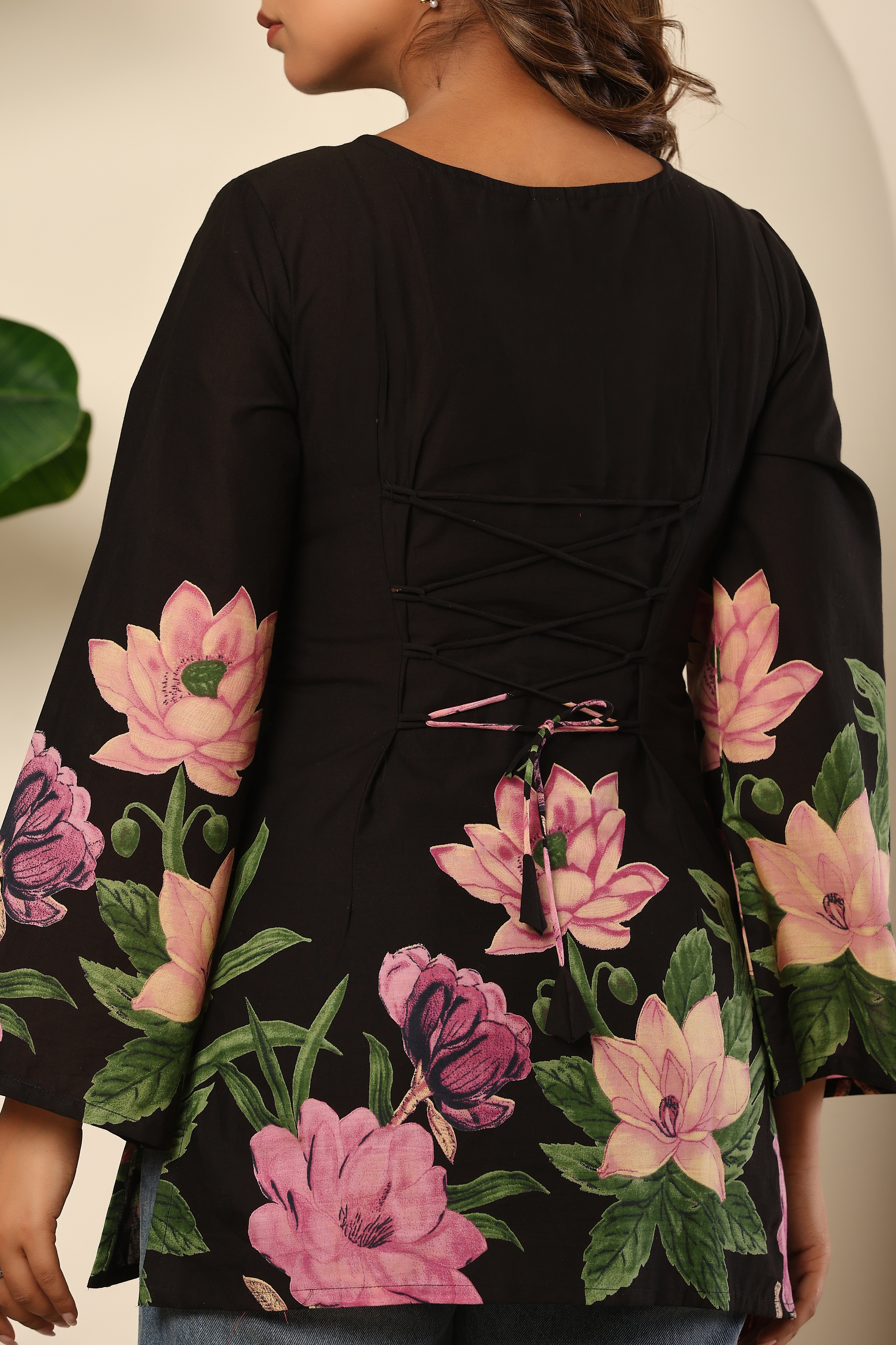 Midnight Bloom Statement Top