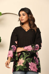 Midnight Bloom Statement Top