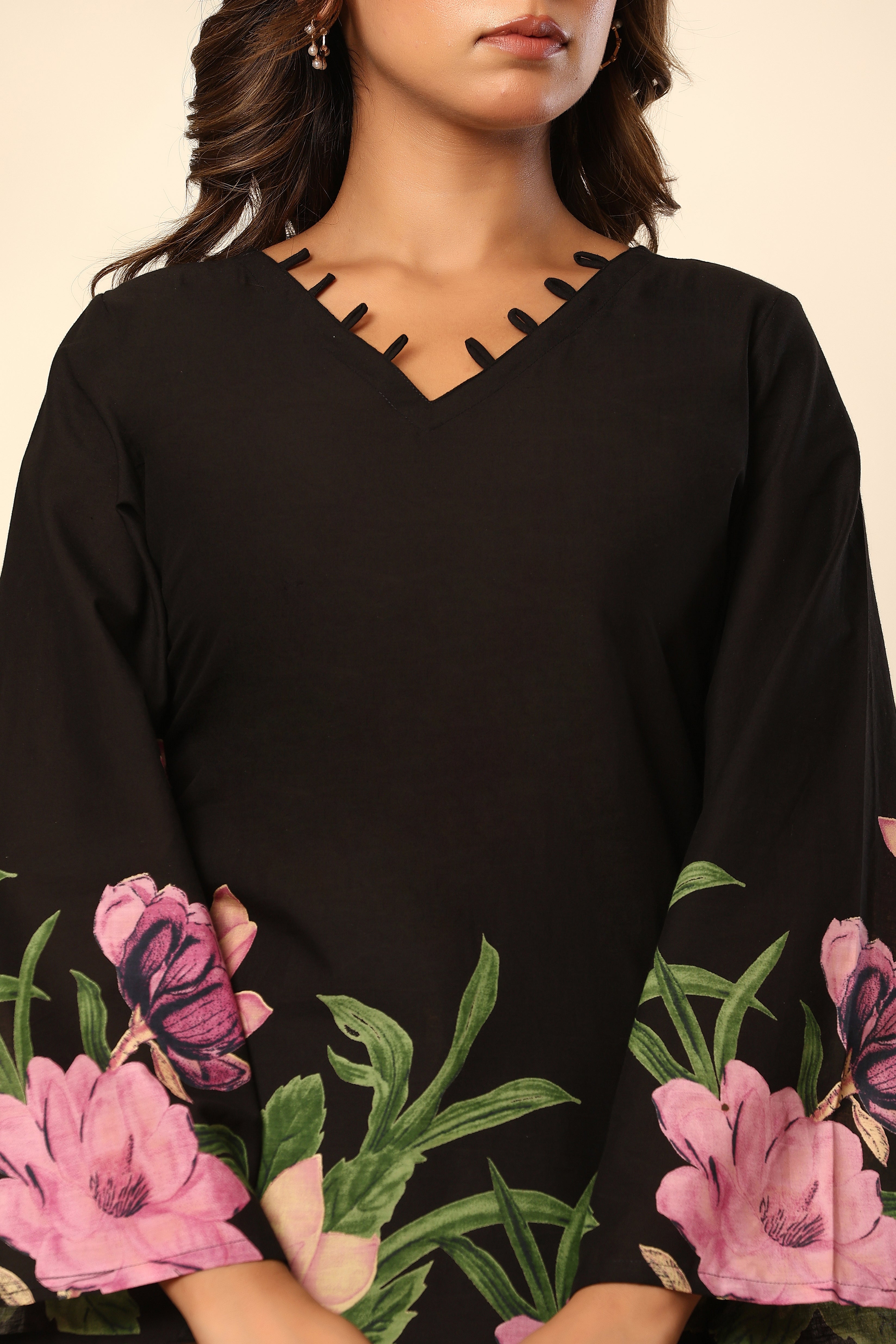 Midnight Bloom Statement Top
