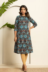 Boho Ikat Print A-Line Kurti