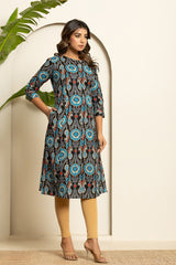 Boho Ikat Print A-Line Kurti