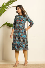 Boho Ikat Print A-Line Kurti