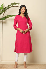 Vibrant Pink A-Line Kurti