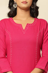 Vibrant Pink A-Line Kurti