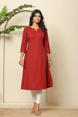 Crimson Charm A-Line Kurti