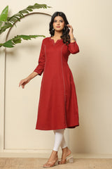 Crimson Charm A-Line Kurti