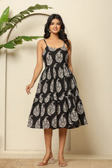 Midnight Blossom Cotton Dress