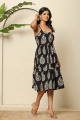 Midnight Blossom Cotton Dress