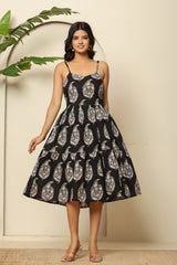 Midnight Blossom Cotton Dress
