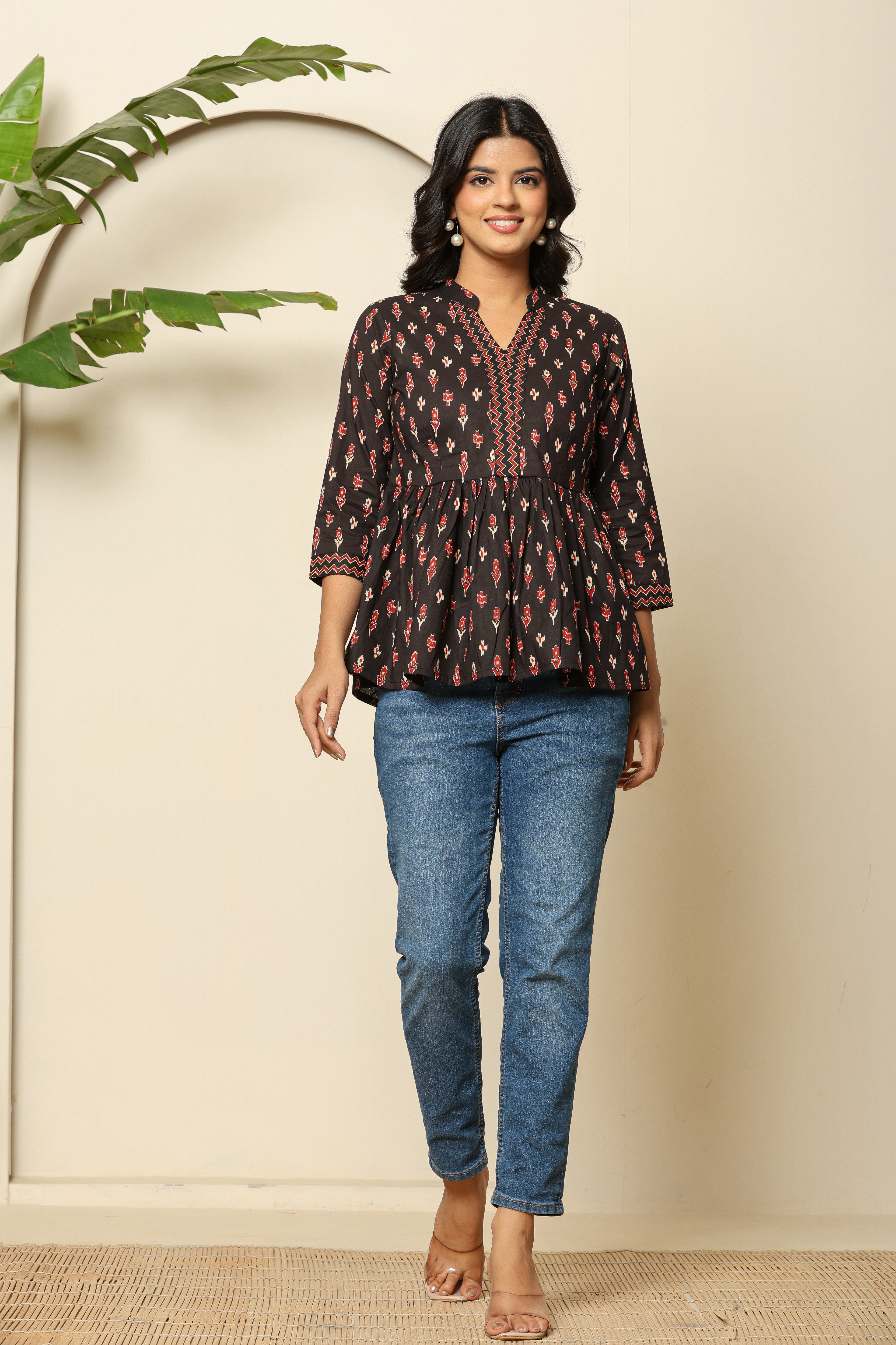 Boho Blossom Peplum Top