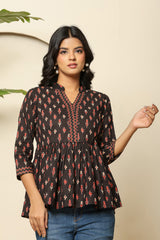 Boho Blossom Peplum Top
