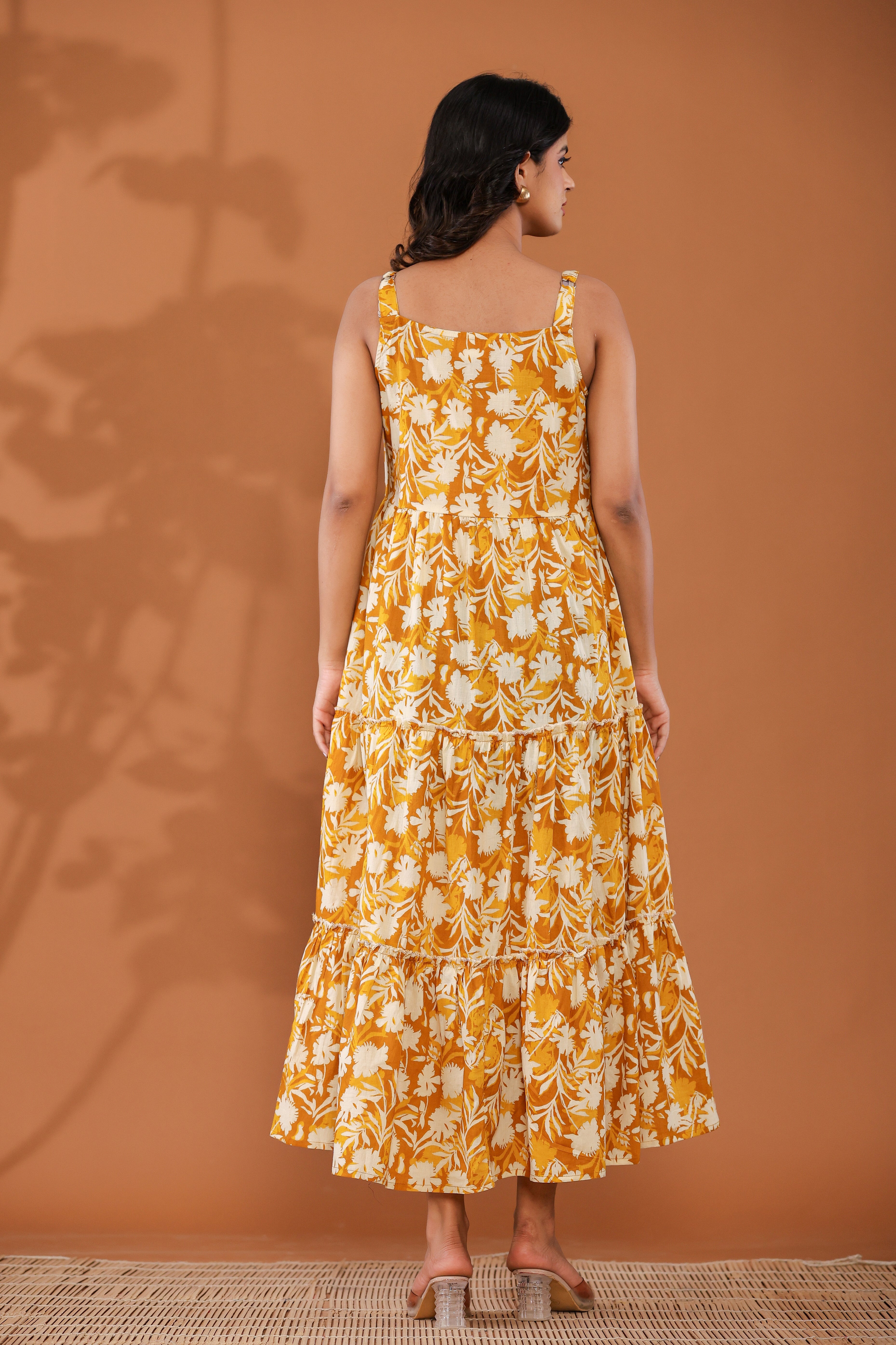 Floral Tiered Cotton Dress