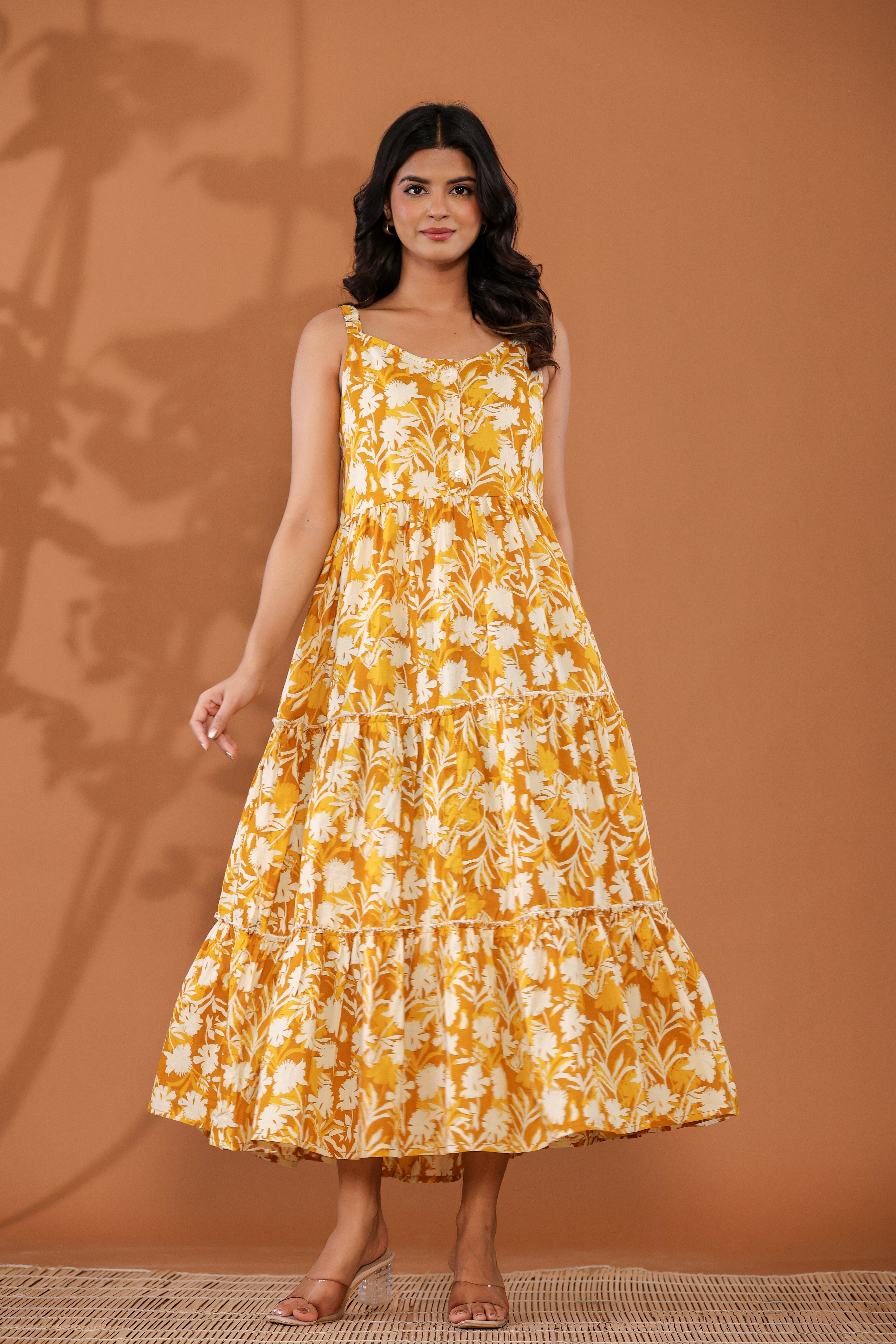 Floral Tiered Cotton Dress