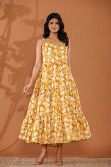 Floral Tiered Cotton Dress