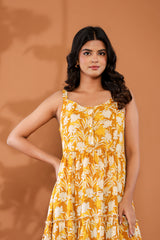 Floral Tiered Cotton Dress