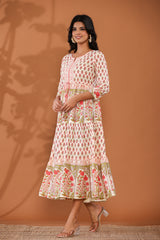 Boho Floral Printed Tiered Dress