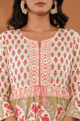 Boho Floral Printed Tiered Dress