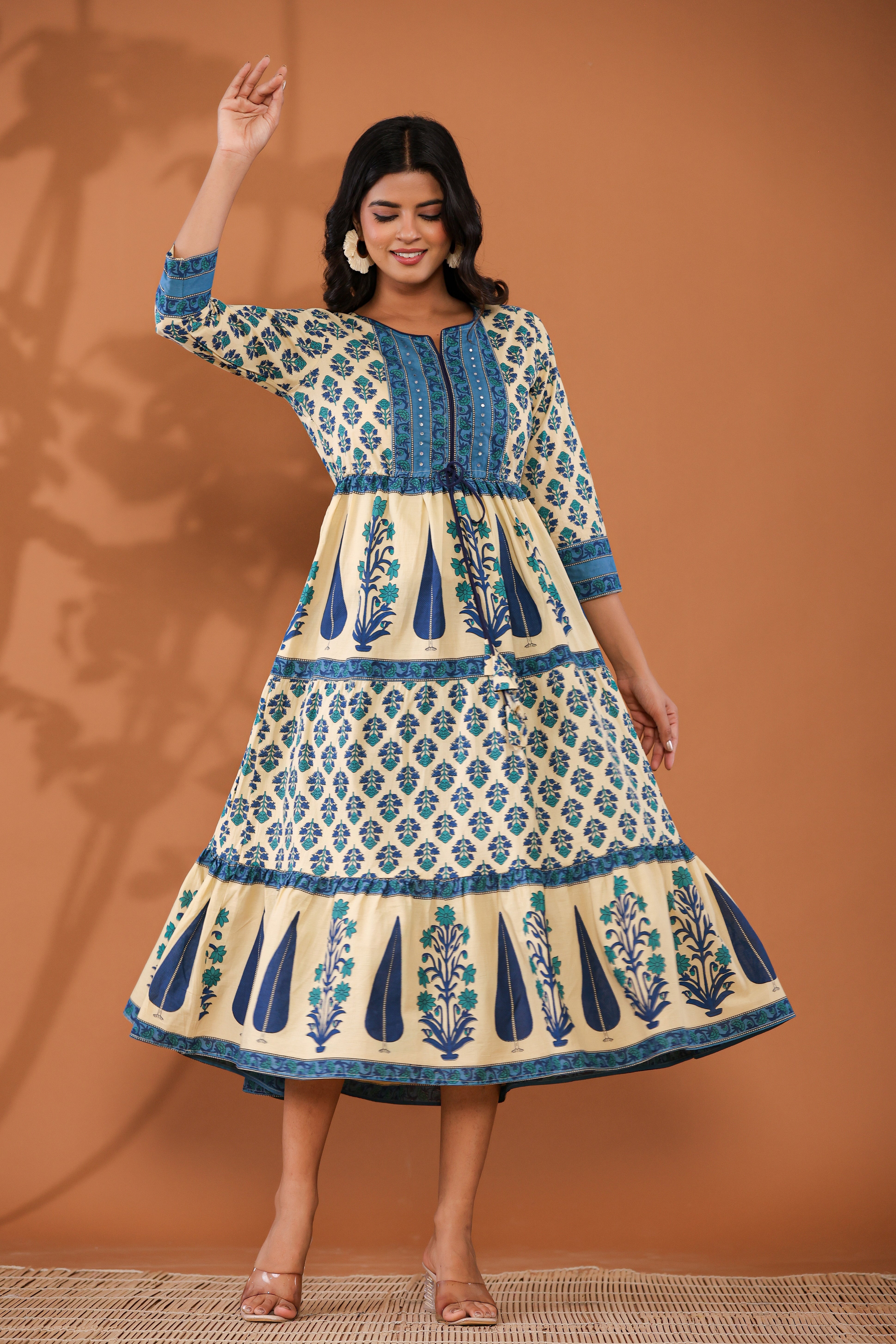 Floral Printed Casual Cotton Dress