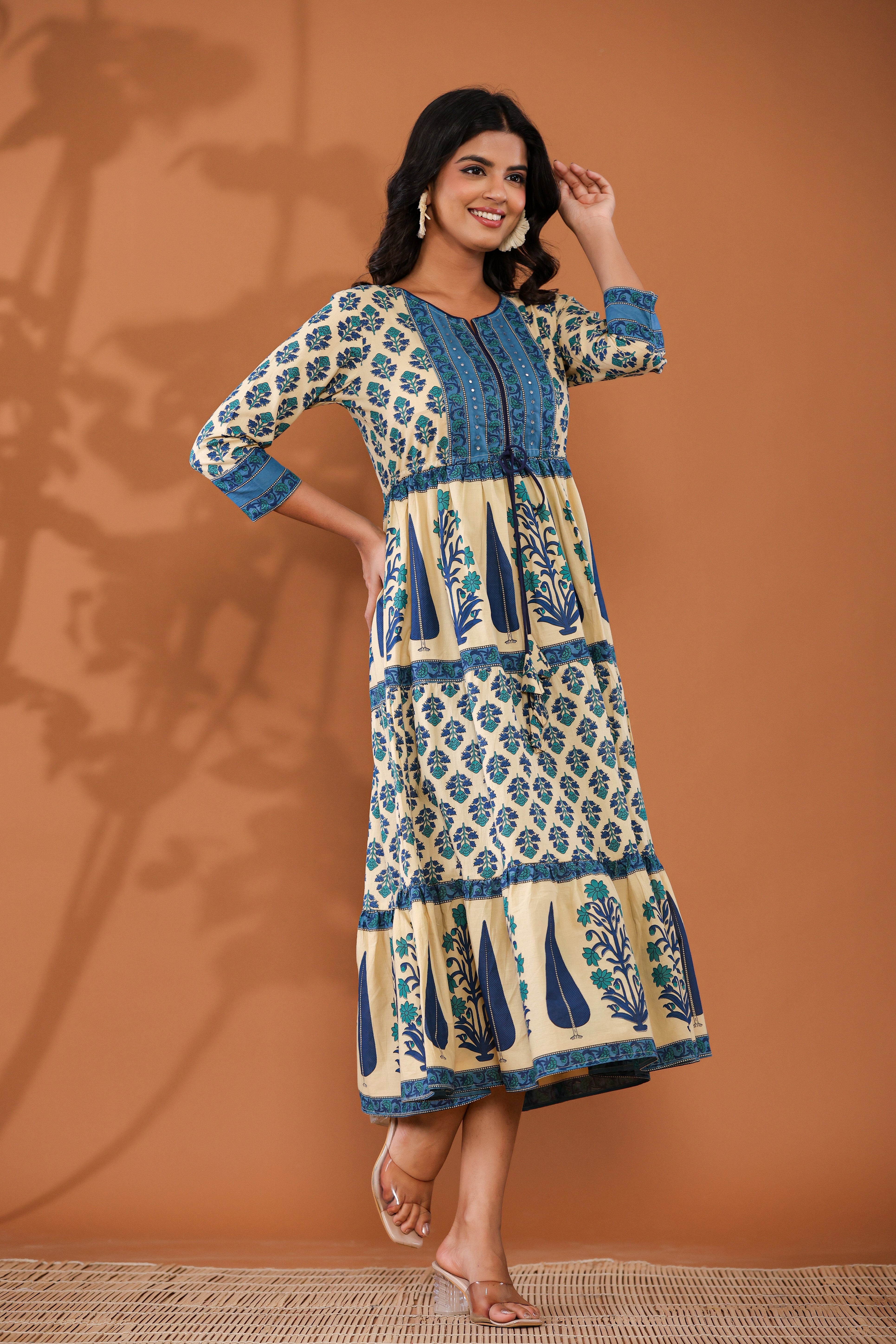 Floral Printed Casual Cotton Dress