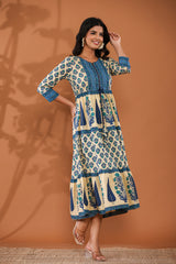 Floral Printed Casual Cotton Dress