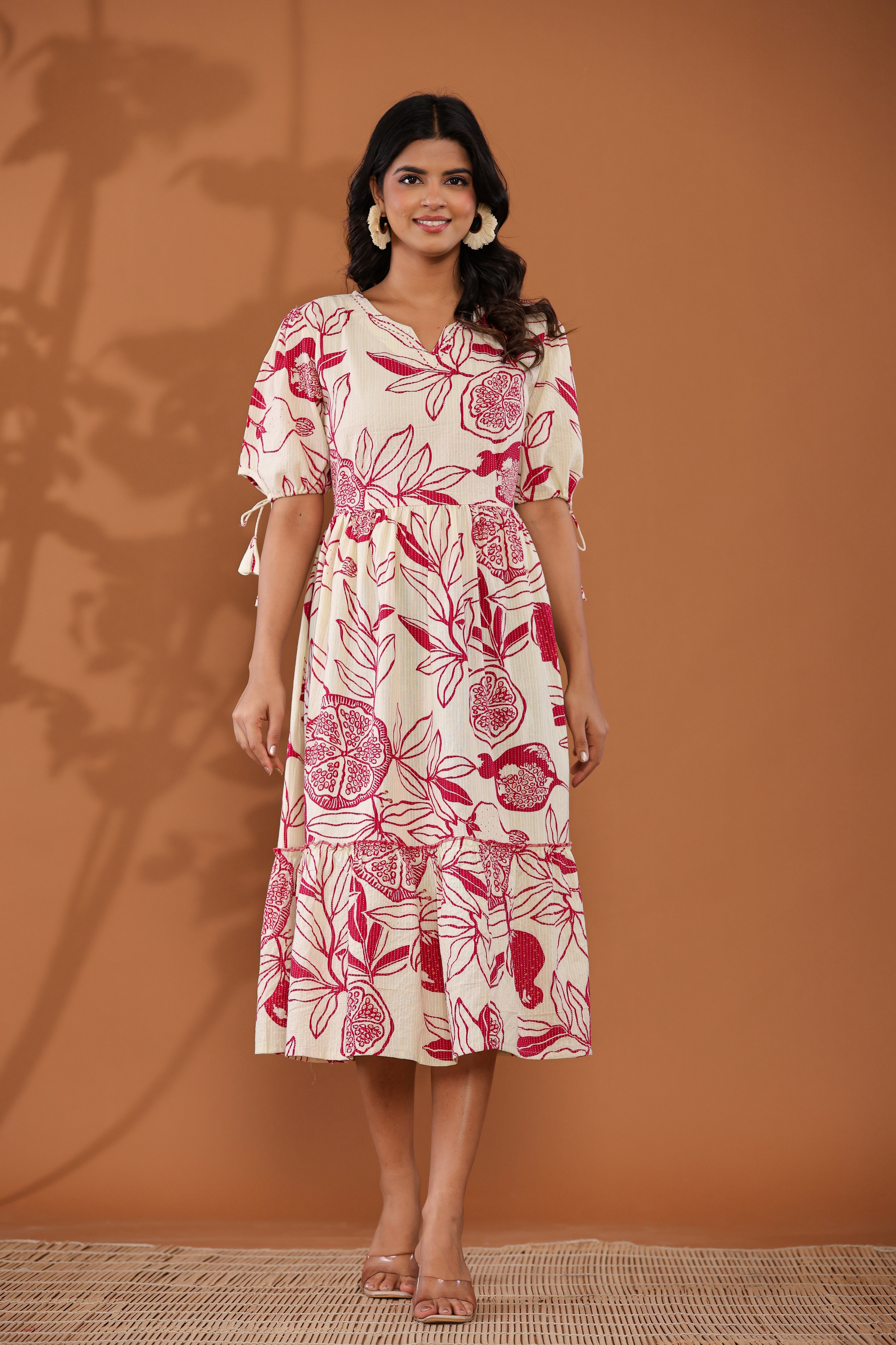 Blossom Whimsy Cotton Midi Dress