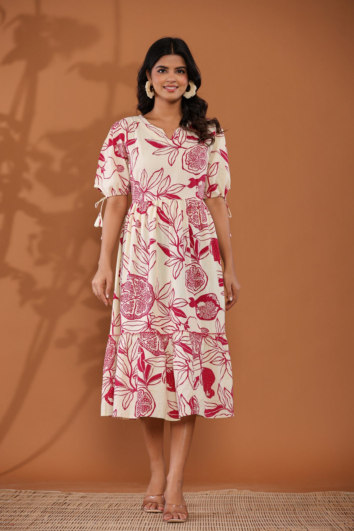 Blossom Whimsy Cotton Midi Dress