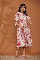 Blossom Whimsy Cotton Midi Dress