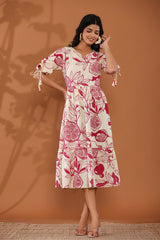 Blossom Whimsy Cotton Midi Dress
