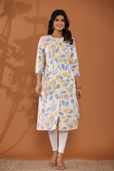 Pastel Floral A-Line Kurti