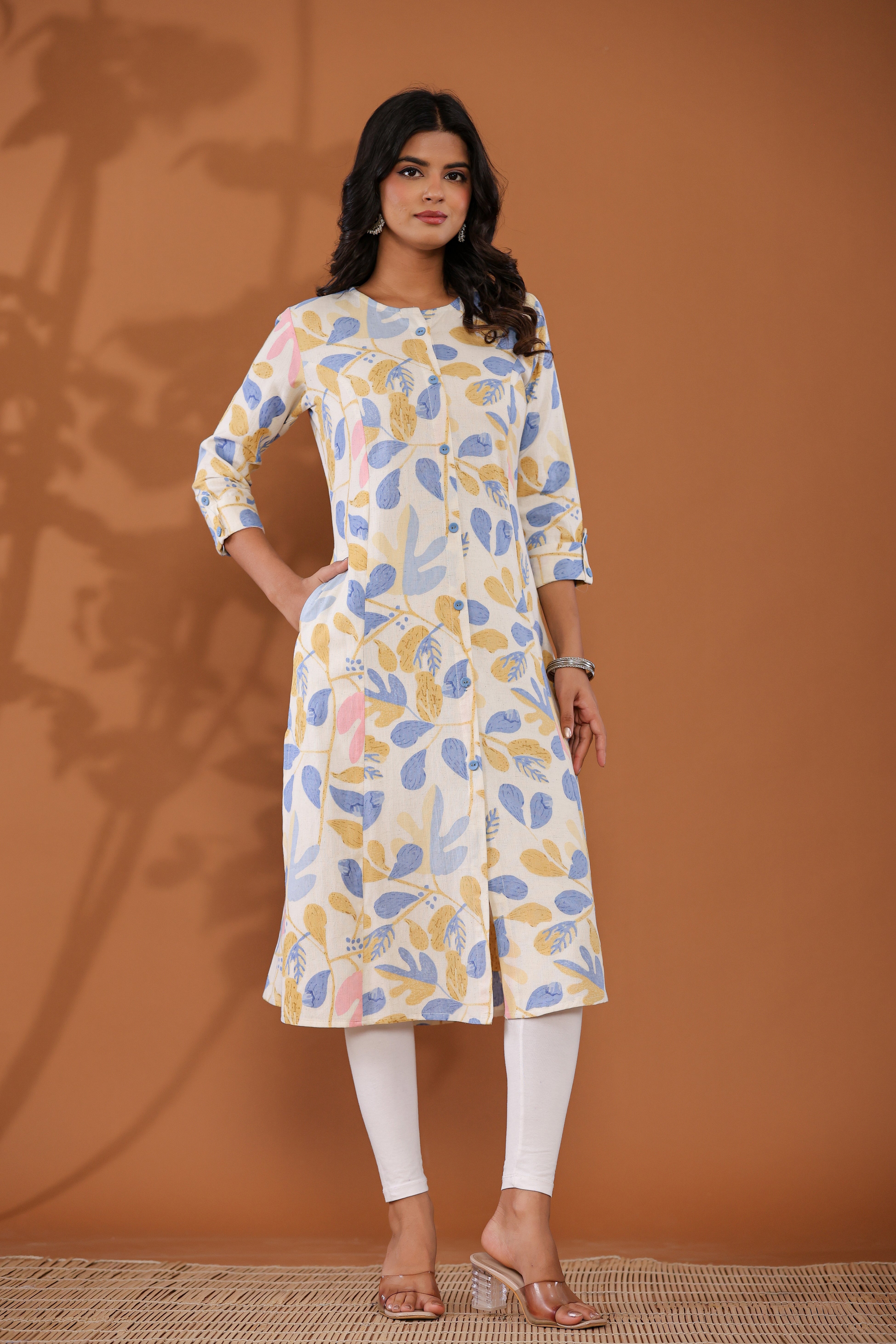 Pastel Floral A-Line Kurti