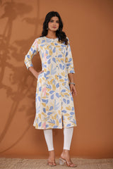 Pastel Floral A-Line Kurti