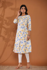 Pastel Floral A-Line Kurti