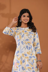 Pastel Floral A-Line Kurti