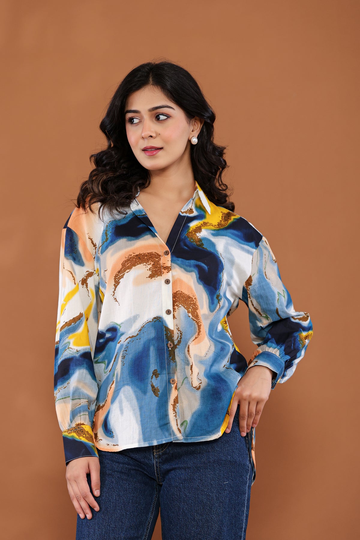 Artistic Swirl Cotton Shirt