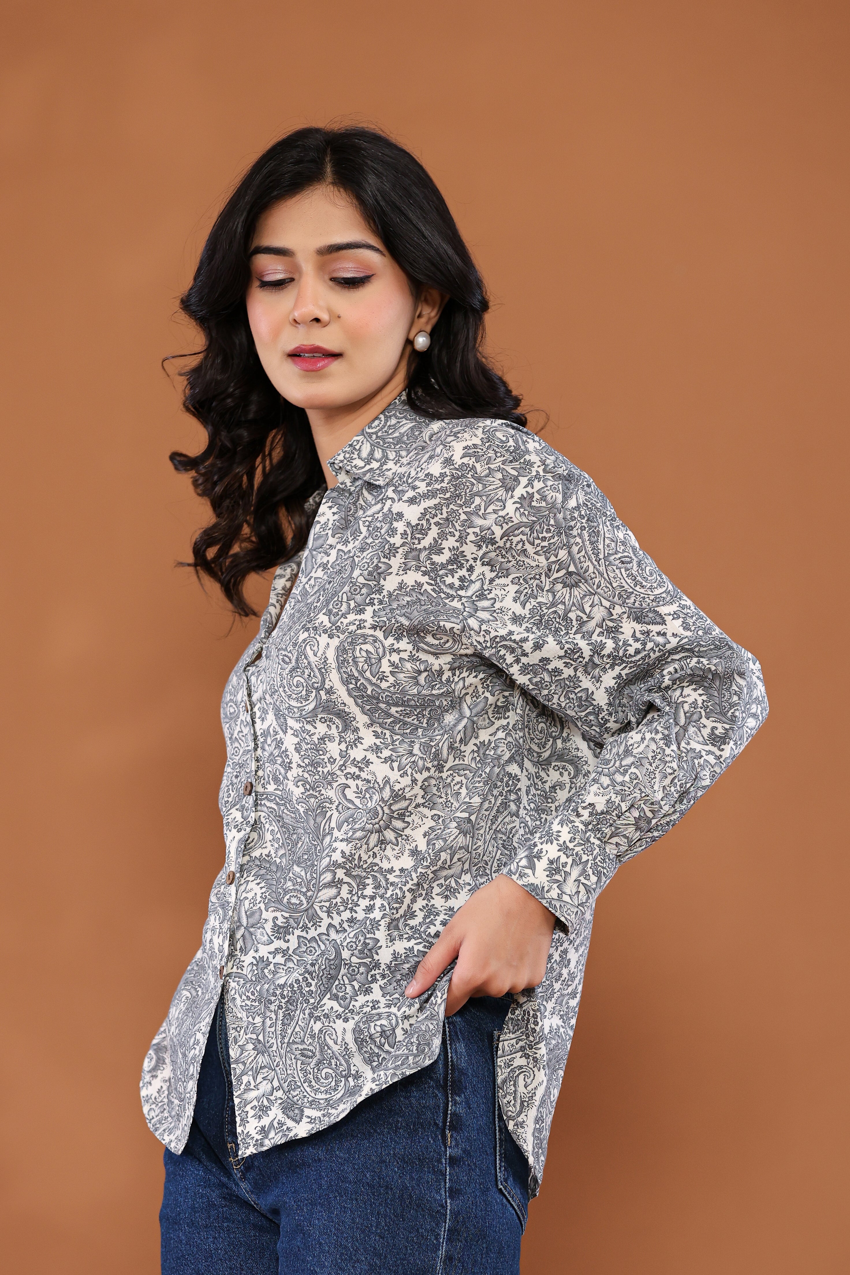 Classic Paisley Print Cotton Shirt