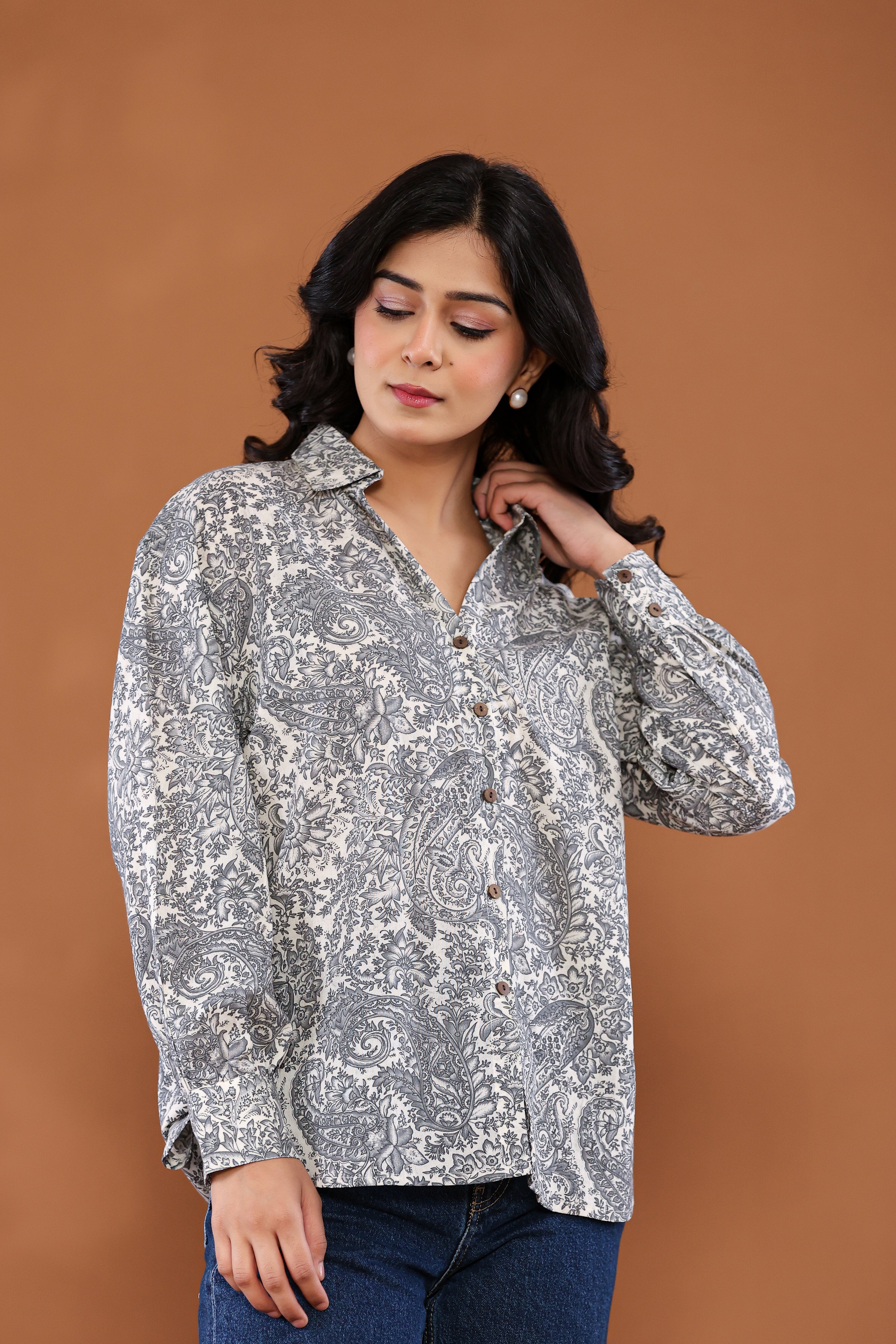 Classic Paisley Print Cotton Shirt