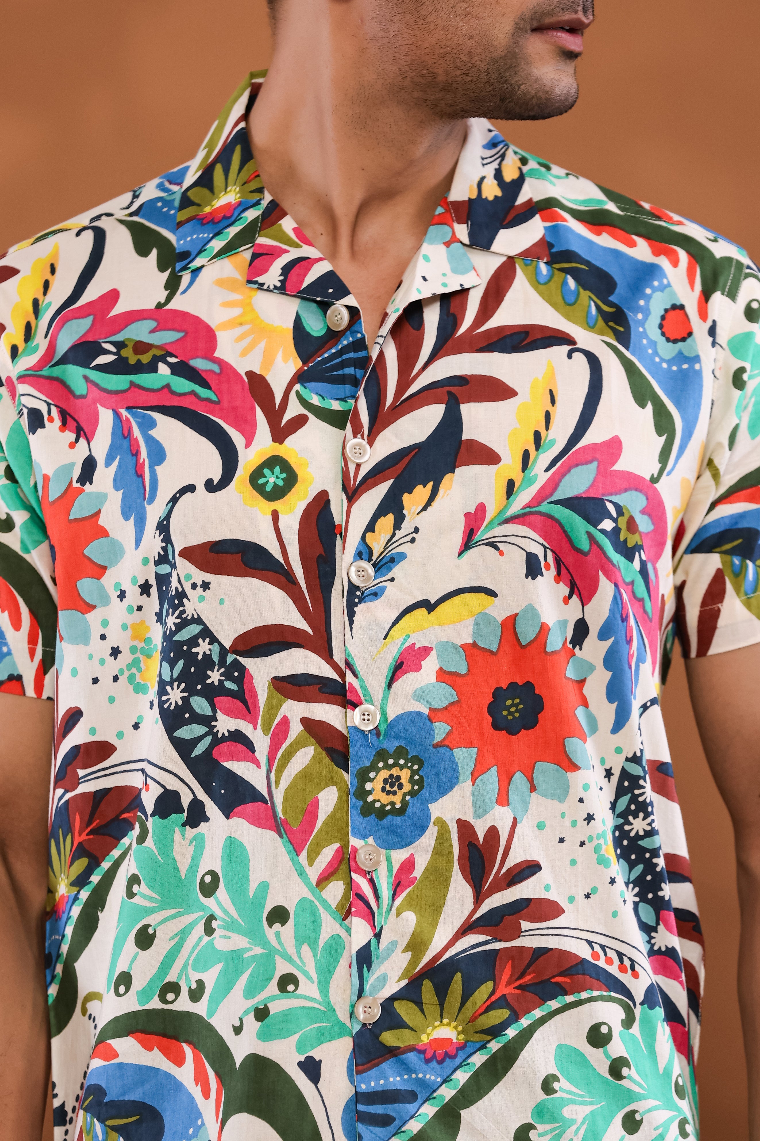 Bloom Fiesta Cuban Collar Shirt