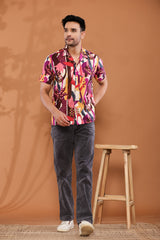 Color Burst Cuban Collar Shirt