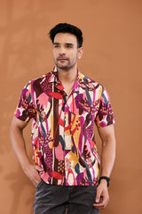 Color Burst Cuban Collar Shirt