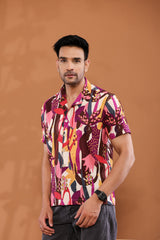 Color Burst Cuban Collar Shirt