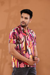 Color Burst Cuban Collar Shirt