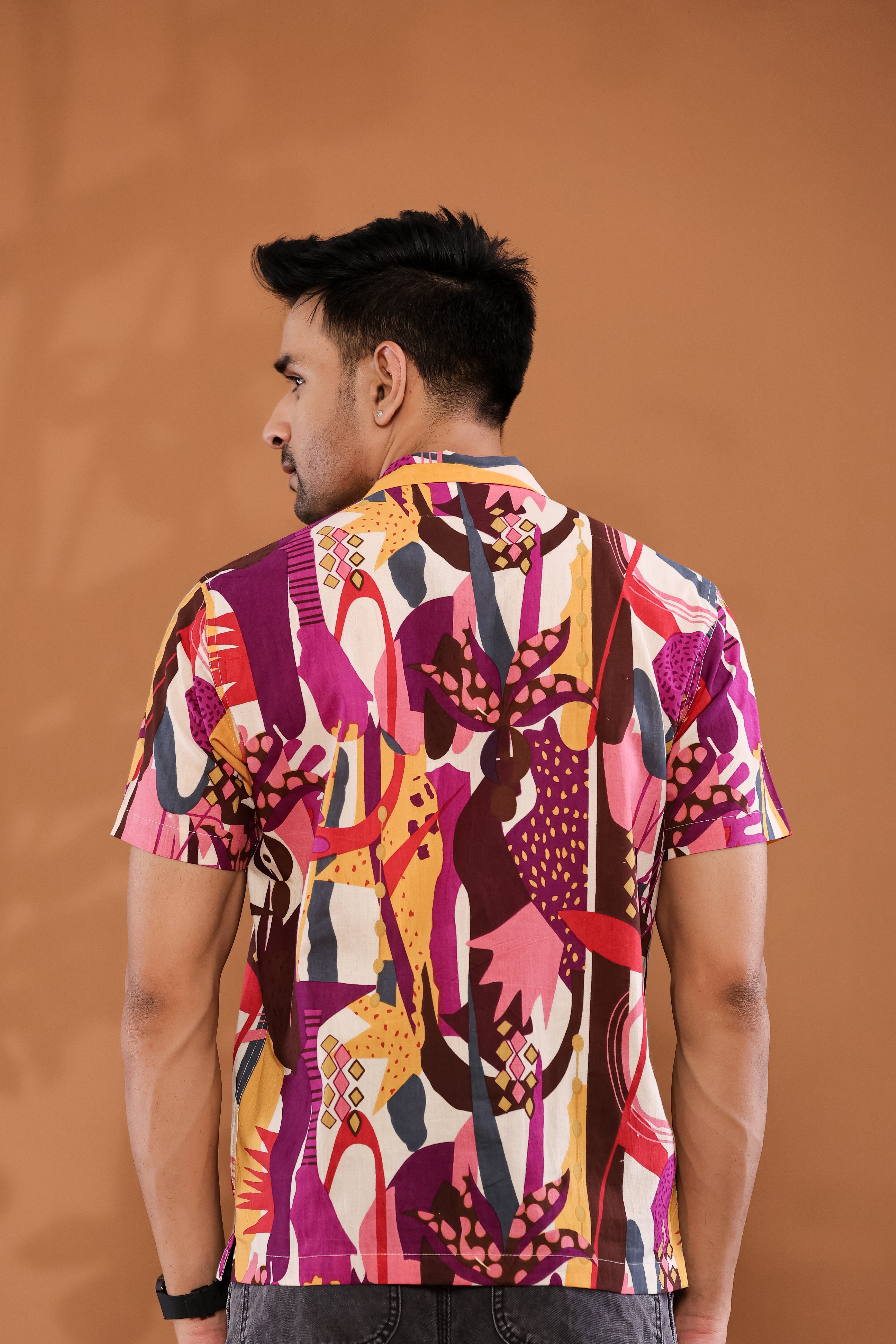 Color Burst Cuban Collar Shirt
