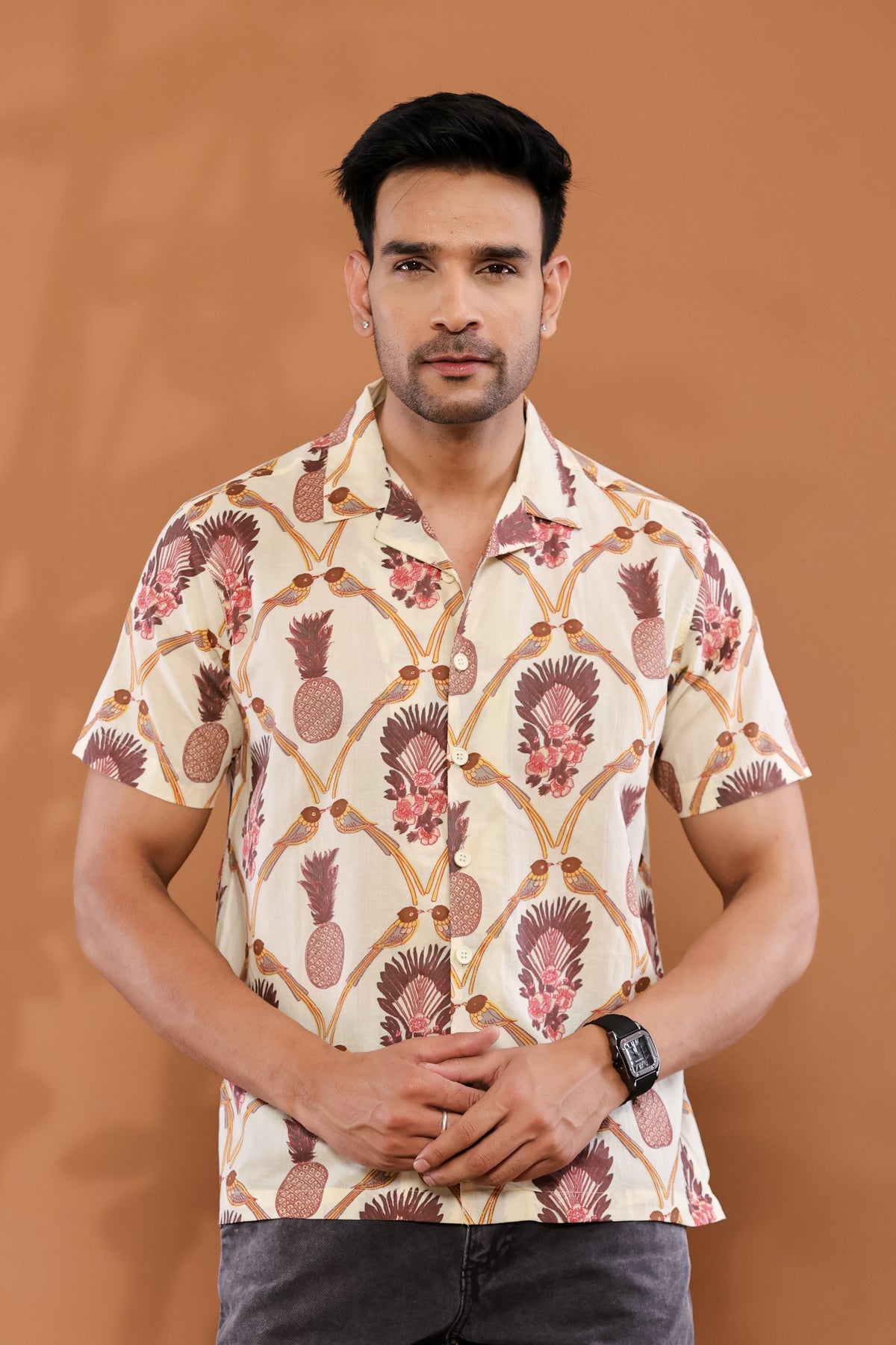 Sandstone Print Cuban Collar Shirt