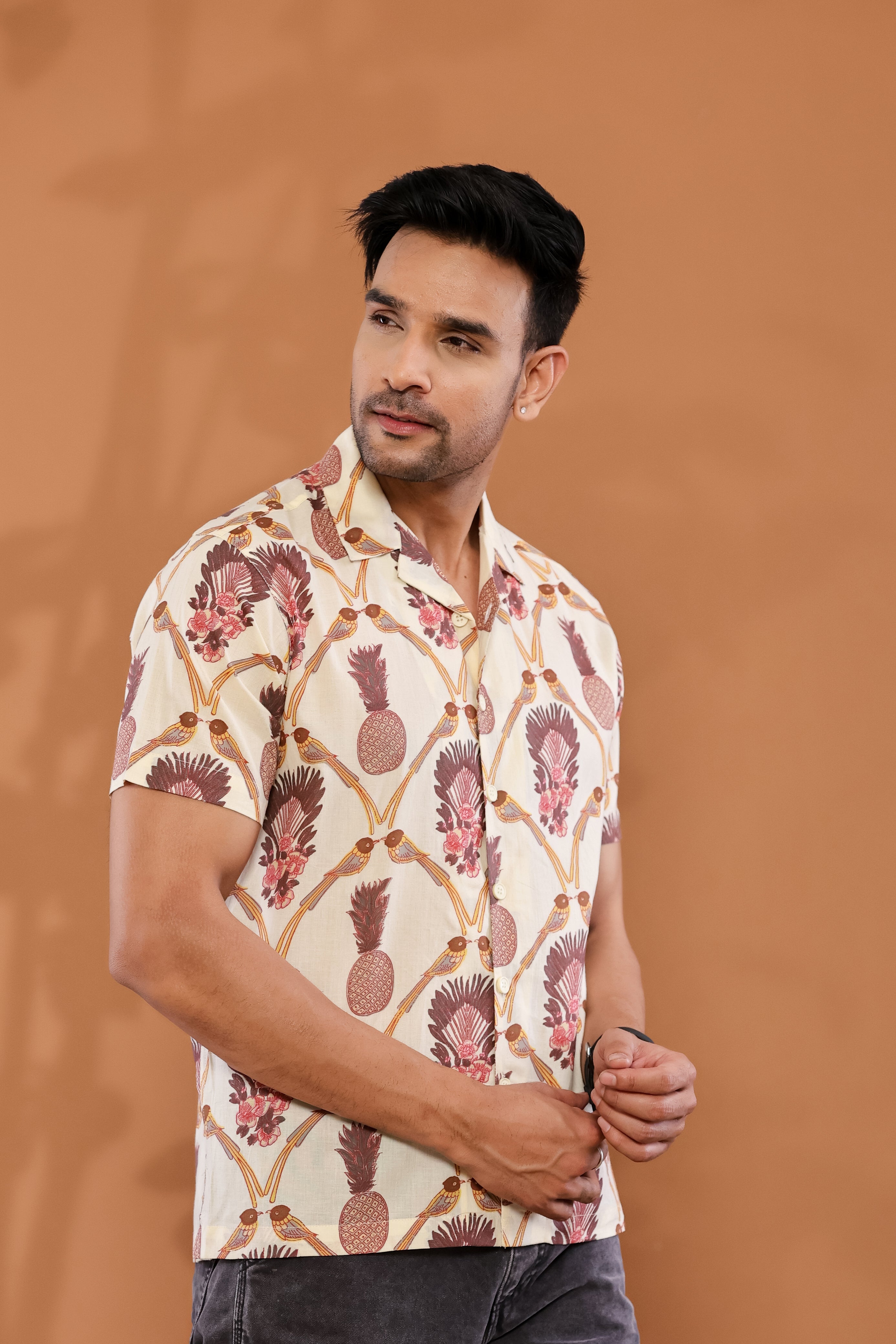 Sandstone Print Cuban Collar Shirt