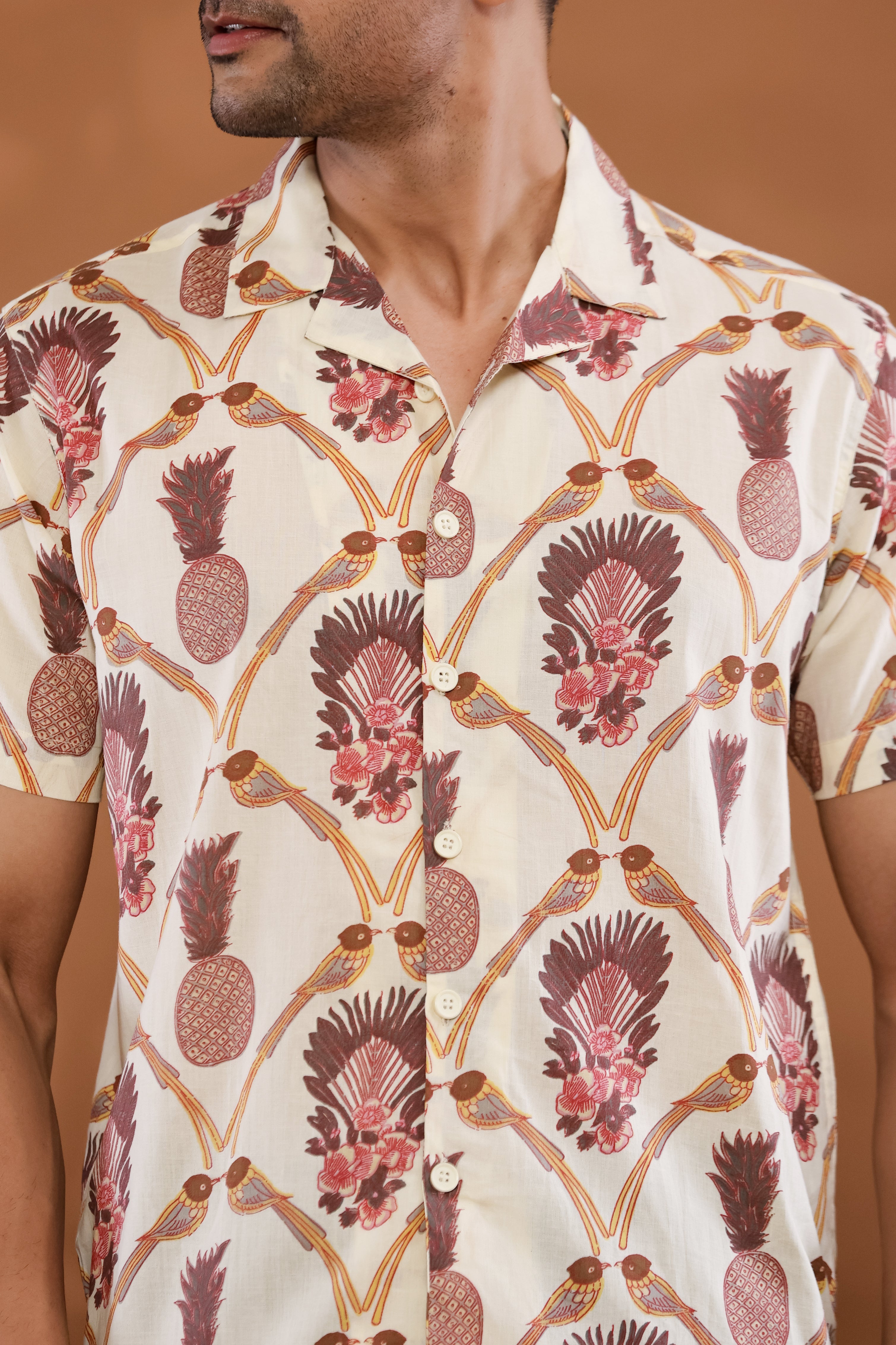 Sandstone Print Cuban Collar Shirt