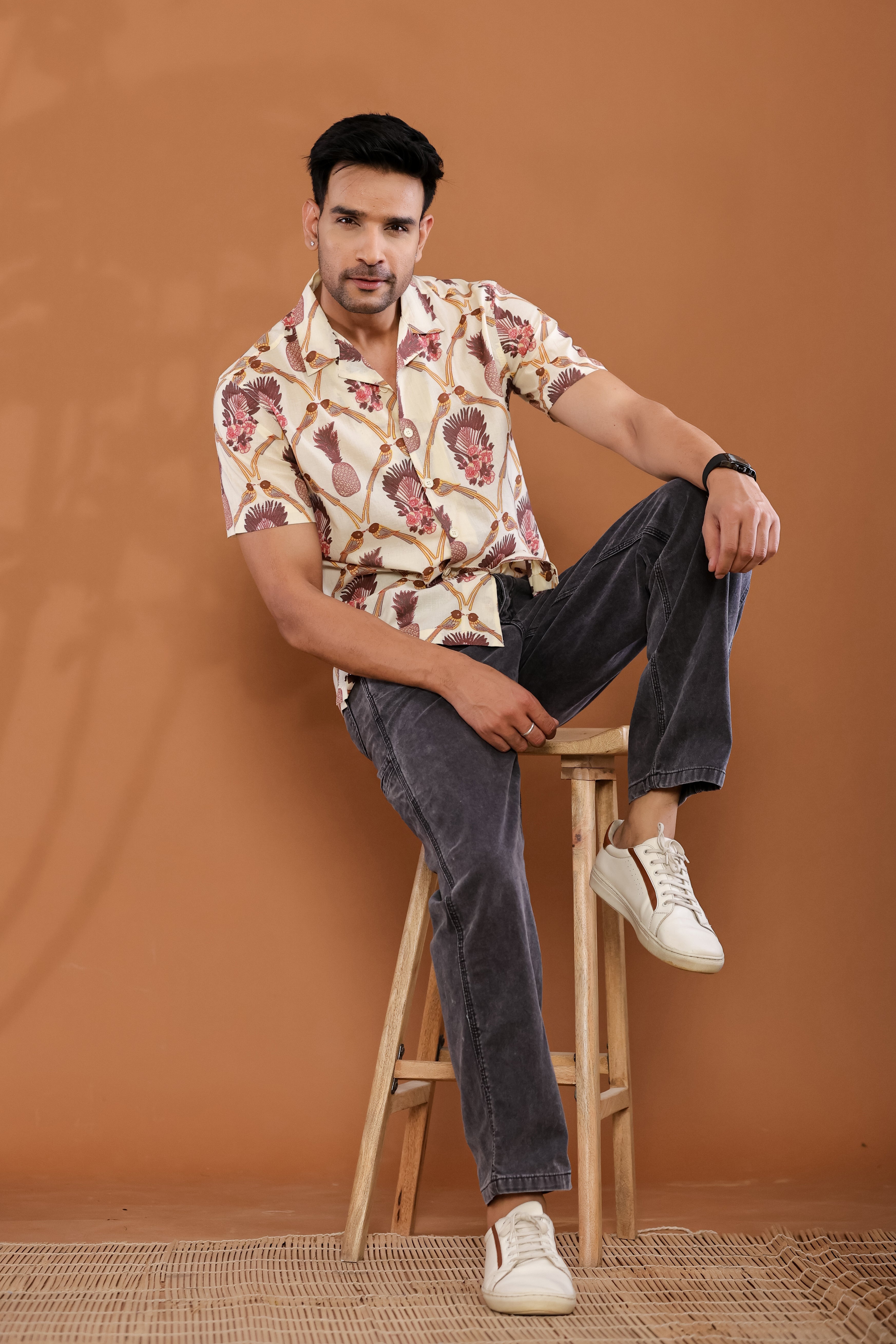 Sandstone Print Cuban Collar Shirt