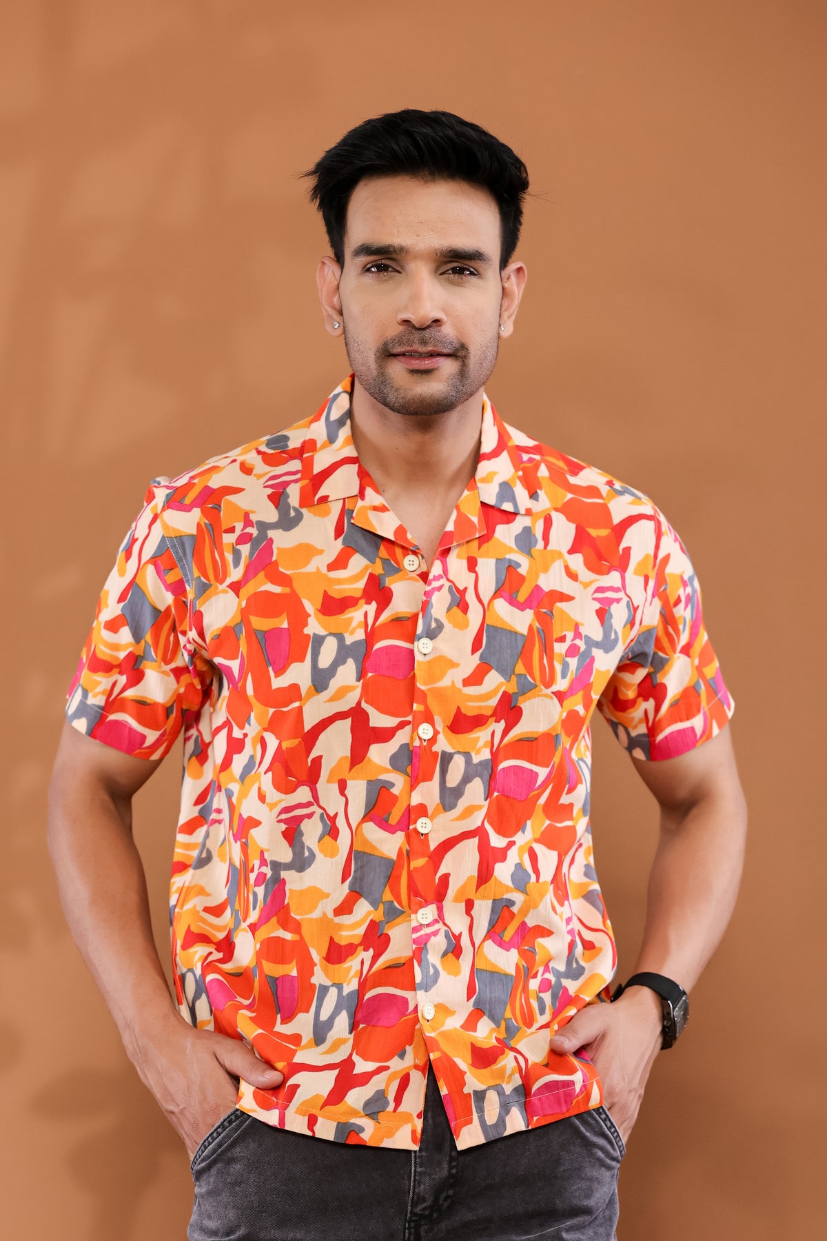 Spectrum Waves Cuban Collar Shirt